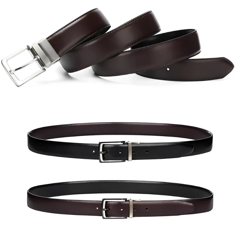 Cinto Social Masculino de Couro Dupla Face