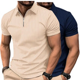 Kit 2 Camisas Polo Masculinas com Zíper – Estilo Casual com Toque Moderno!