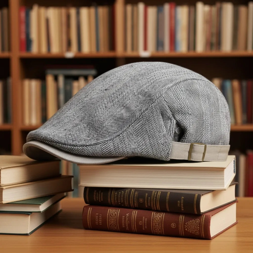 Boina Masculina Italiana de Algodão com Fivela Ajustável