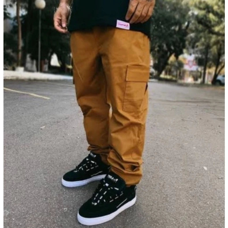 Calça Cargo Larga 6 Bolsos - Estilo Urbano e Conforto