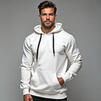 Moletom Masculino Blusa de Frio Flanelado com Capuz Ajustável