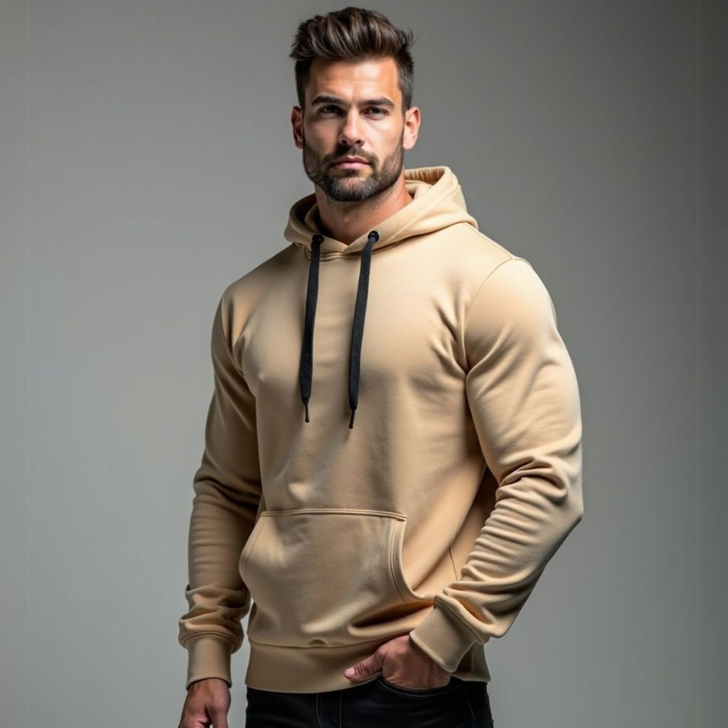 Moletom Masculino Blusa de Frio Flanelado com Capuz Ajustável