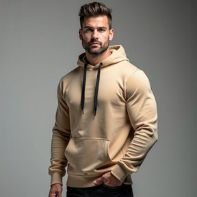 Moletom Masculino Blusa de Frio Flanelado com Capuz Ajustável