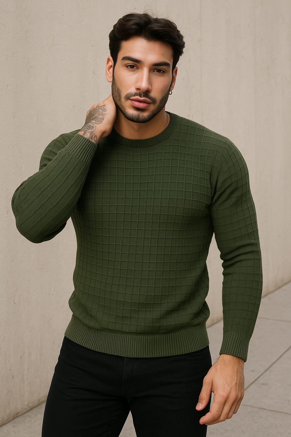 Suéter Blusa de Frio Masculina Manga Longa Elegante