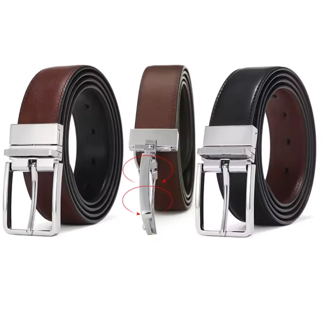 Cinto Social Masculino de Couro Dupla Face