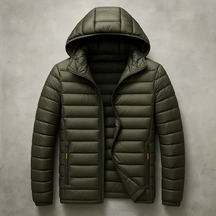 Jaqueta Casaco Puffer Acolchoada com Capuz á Prova d'água – Leve, Quente e Compacta