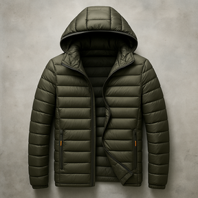 Jaqueta Casaco Puffer Acolchoada com Capuz á Prova d'água – Leve, Quente e Compacta