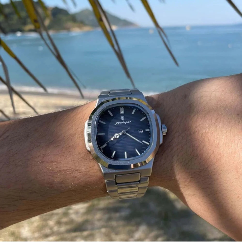 Relógio Masculino Poedagar Luxo - Aço Inoxidável