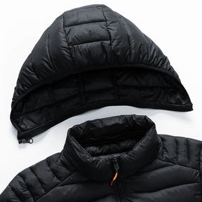 Jaqueta Casaco Puffer Acolchoada com Capuz á Prova d'água – Leve, Quente e Compacta