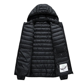 Jaqueta Casaco Puffer Acolchoada com Capuz á Prova d'água – Leve, Quente e Compacta