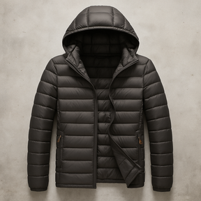 Jaqueta Casaco Puffer Acolchoada com Capuz á Prova d'água – Leve, Quente e Compacta