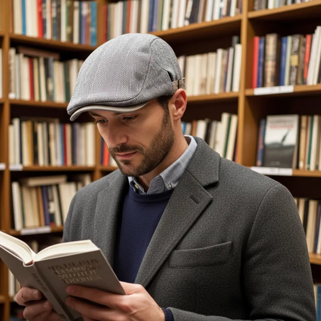 Boina Masculina Italiana de Algodão com Fivela Ajustável