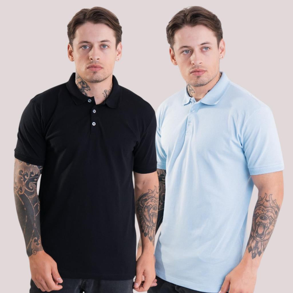 Kit 2 Camisa Gola Polo Piquet Masculina em Algodão