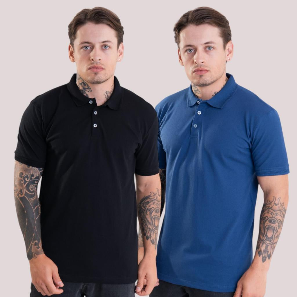 Kit 2 Camisa Gola Polo Piquet Masculina em Algodão