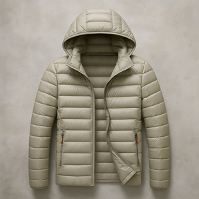 Jaqueta Casaco Puffer Acolchoada com Capuz á Prova d'água – Leve, Quente e Compacta