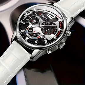 Relógio Masculino Com Pulseira de Couro Resistente a Água Barato e Elegante Super Estiloso