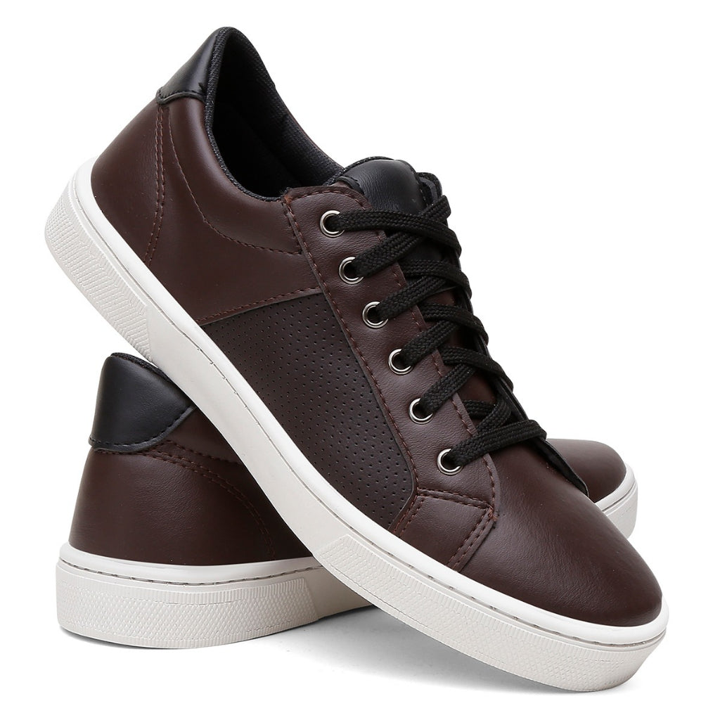 Tenis Sapatenis Casual de Couro + Palmilha Confort embutida