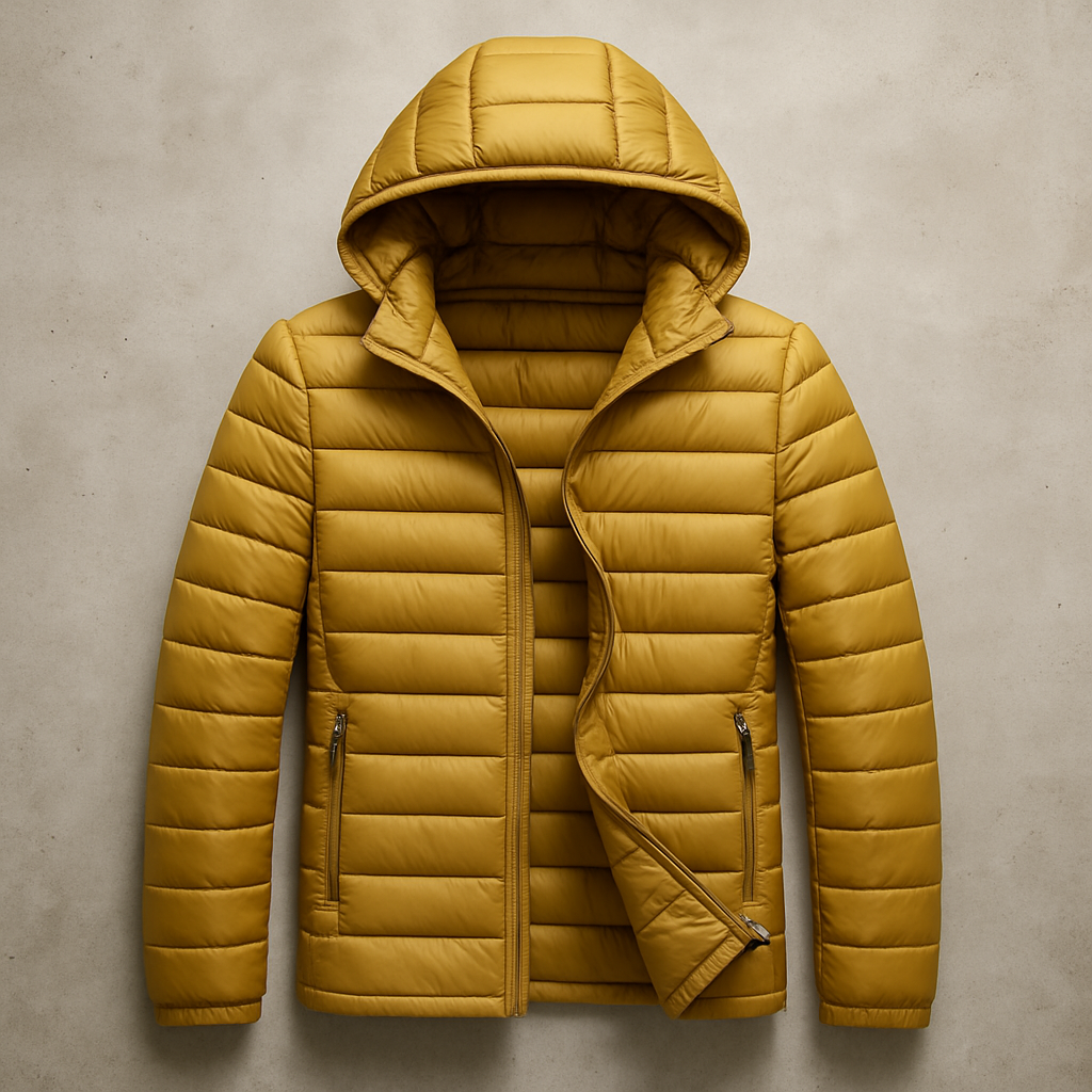 Jaqueta Casaco Puffer Acolchoada com Capuz á Prova d'água – Leve, Quente e Compacta