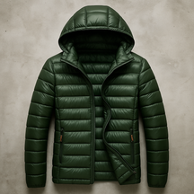 Jaqueta Casaco Puffer Acolchoada com Capuz á Prova d'água – Leve, Quente e Compacta