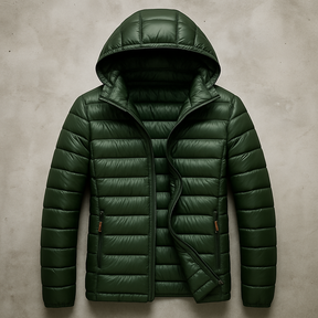 Jaqueta Casaco Puffer Acolchoada com Capuz á Prova d'água – Leve, Quente e Compacta