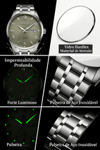 Relógio Masculino Elegante em Aço Inoxidável Resistente a Água
