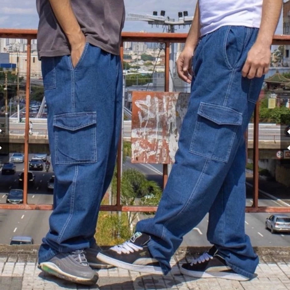 Calça Cargo Larga 6 Bolsos - Estilo Urbano e Conforto